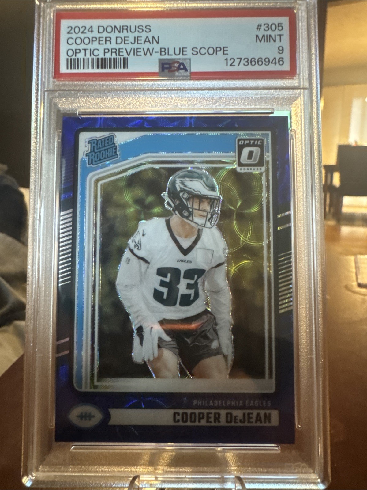 2024 Donruss - Rated Rookie - Cooper DeJean #305 Optic Preview Blue Scope (RC)