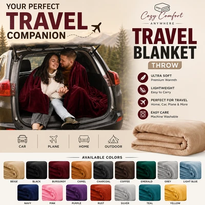 Ultra Soft Large Fleece Blanket Luxury Faux Fur Reversible Bed Sofa Travel Throw - Image 1 of 4