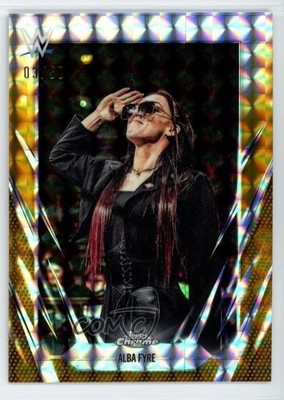 2026 Topps Chrome WWE Gold Geometric Refractor 3/50 Alba Fyre #184 1uu2