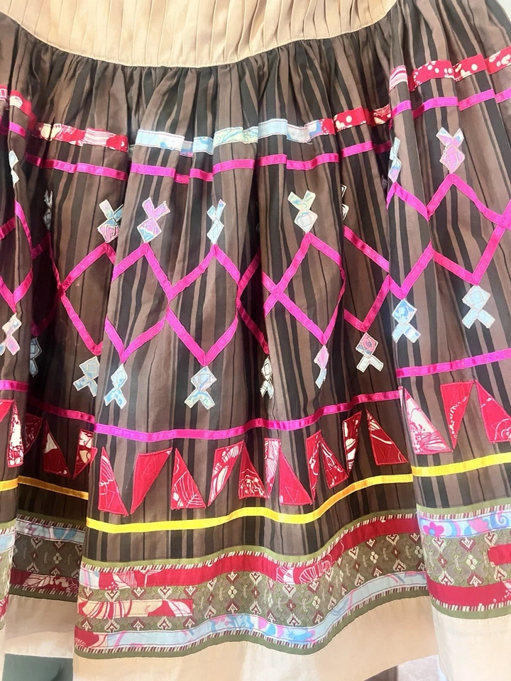 Эксклюзивная женская глобальная марокканская смешанная этническая полная юбка бохо Neiman Marcus 8 - Изображение 2 из 4