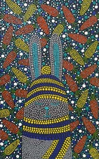 original bunny painting, cute rabbit minimalistic art, pet portrait canvas art