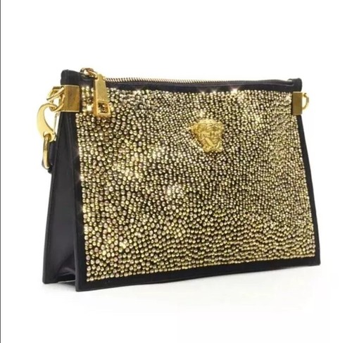 Versace Palazzo Medusa Gold Crystal Crossbody Clutch Bag - 第 5/12 張圖片