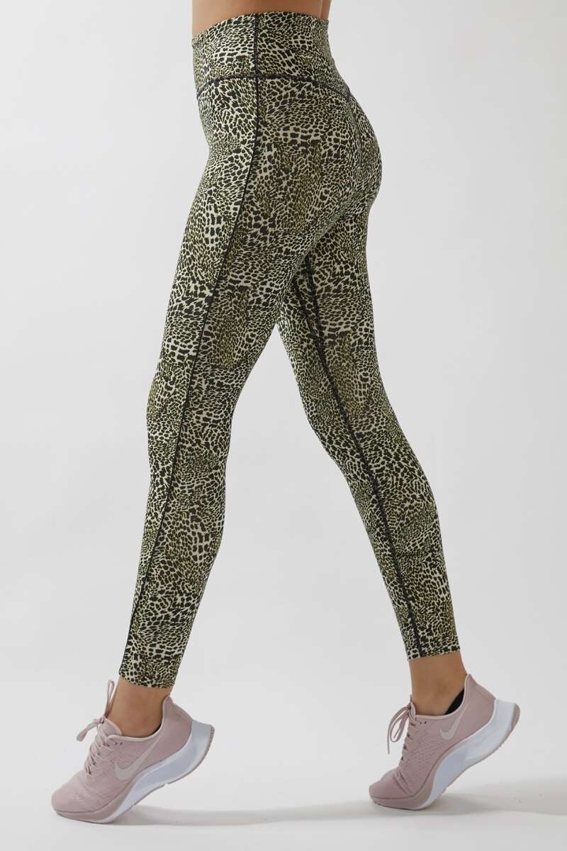 nike training one tight cropped leggings in mono leopard print