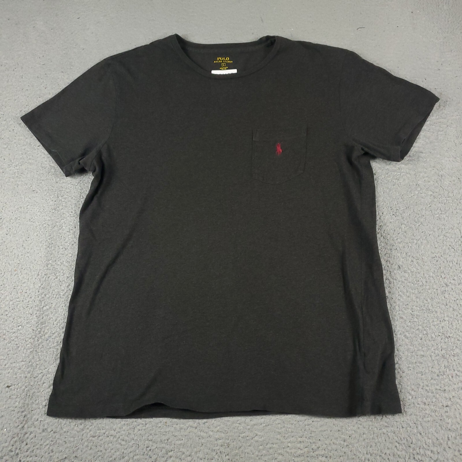 Ralph Lauren T Shirt Uomo Taglia Large Grigio Pony Casual Manica Corta