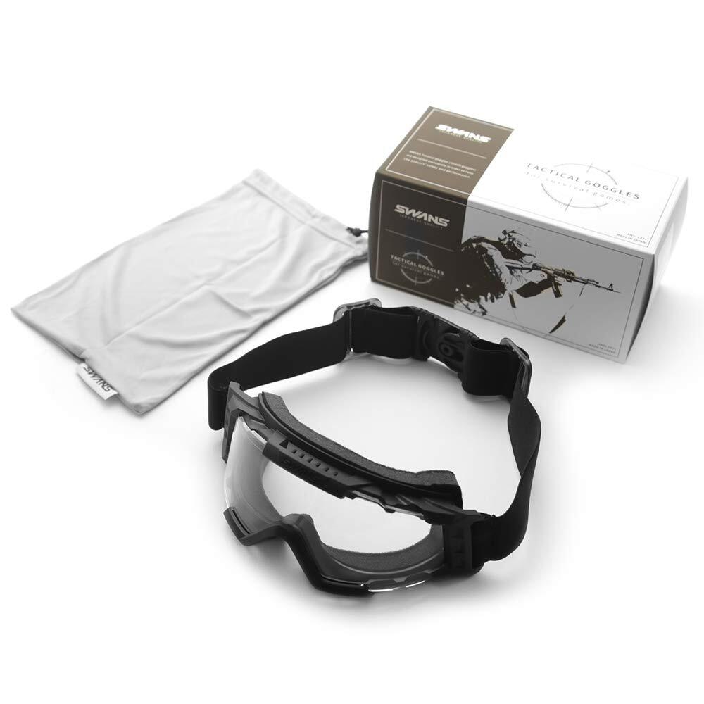 SWANS TACTICAL GOGGLE SG-2280 箱付き SWANS Tactical goggles SG-2280 Black color clear lens
