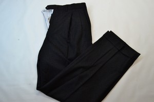 Ermenegildo-Zegna-Recent-Gray-Flannel-Wool-Pleated-Cuffed-Dress-Pants-Sz-34R