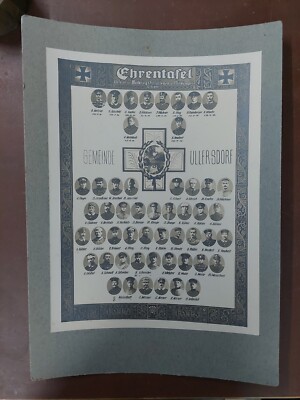 Ehrentafel Gemeinde Ullersdorf Von Unseren GEFALLENEN UND MITKÄMPFERN Ca.1920