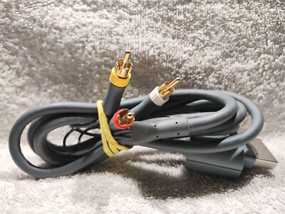 Microsoft Xbox 360 AV Composite Audio/Video Cable OEM X810973-001 VGC FREE SHIP!