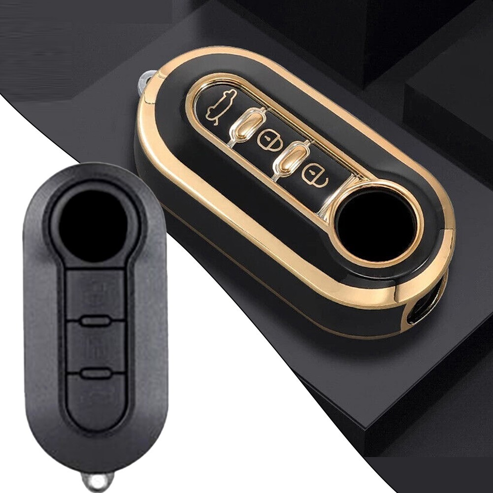 1pc Car Key Cover Soft TPU Key Fob Cover Case Decor Black For500 eBay