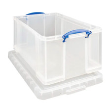 2 x Really Useful Box Stackable Storage Box, Clear, 64 L - New + 24h Del