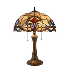 CHLOE Lighting ELLINGTON Tiffany-style Dark Bronze 2 Light Victorian Table...