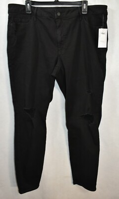 Old Navy Jeans Black  Size 22 Plus  Rockstar Super Skinny Distressed New