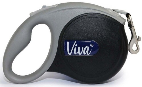 Ancol Viva ausziehbar Hundeblei 3 Größen schwarz 5m Band - Flexi Leine einziehbar