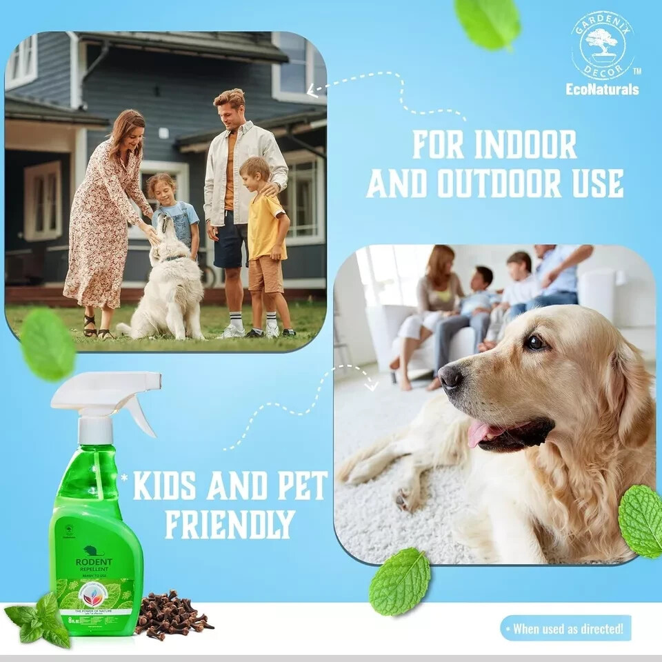 All Natural Peppermint Oil Spray, NonToxic Rat Repellent to Repel Mice