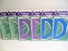 6 NEW Protractors 6 Inch Plastic Rogers Student Homeschooling Study Tool Assort