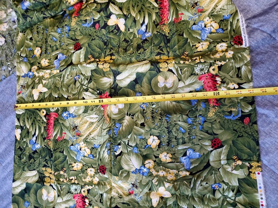 Strip Of Fabric Meadowlands By Moda Fabrics Ladybug Butterfly 106" x 26" Inches  - Image 3 of 4