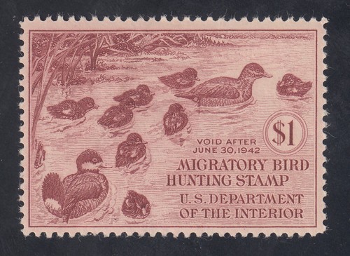 US Stamp RW8 $1 Duck Stamp F-VF LH CV $95