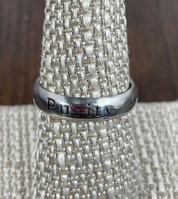 Sterling Silber Reinheit Spruch Ring Band 925 Größe 9