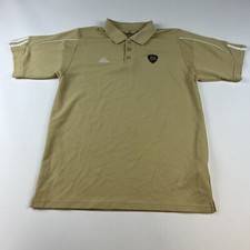 University of Notre Dame Adidas Mens Sz M Gold Polo Climacool Short Sleeve NCAA