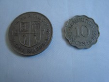 Münzen der Welt - Mauritius 1 Rupie 1975 Münze - 10 CENTS 1971