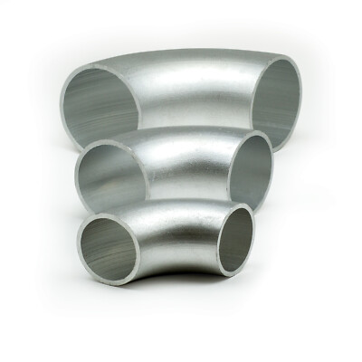 Downpipe 90° Aluminium Ø 25x3 bis 100x3mm kurz AW-6060 Alu-Bogen Hosenrohr Norm3