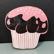 VINTAGE Playskool Birthday Party Wood Puzzle 155-20 Cupcake Replacement Part