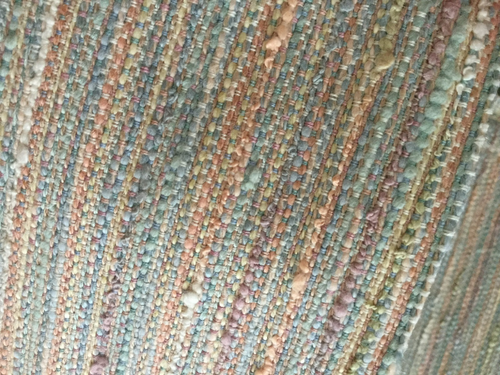Fabric Home Decor Textured Raised Pale Blue Pink Cream Thick 56" Wide 54" Long - Picture 5 of 10