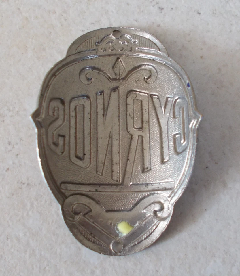 Insignia de cabeza vintage bicicletas CYRNOS Francia bicicletas bicicleta antigua metal francés #3 Foto 2 de 2