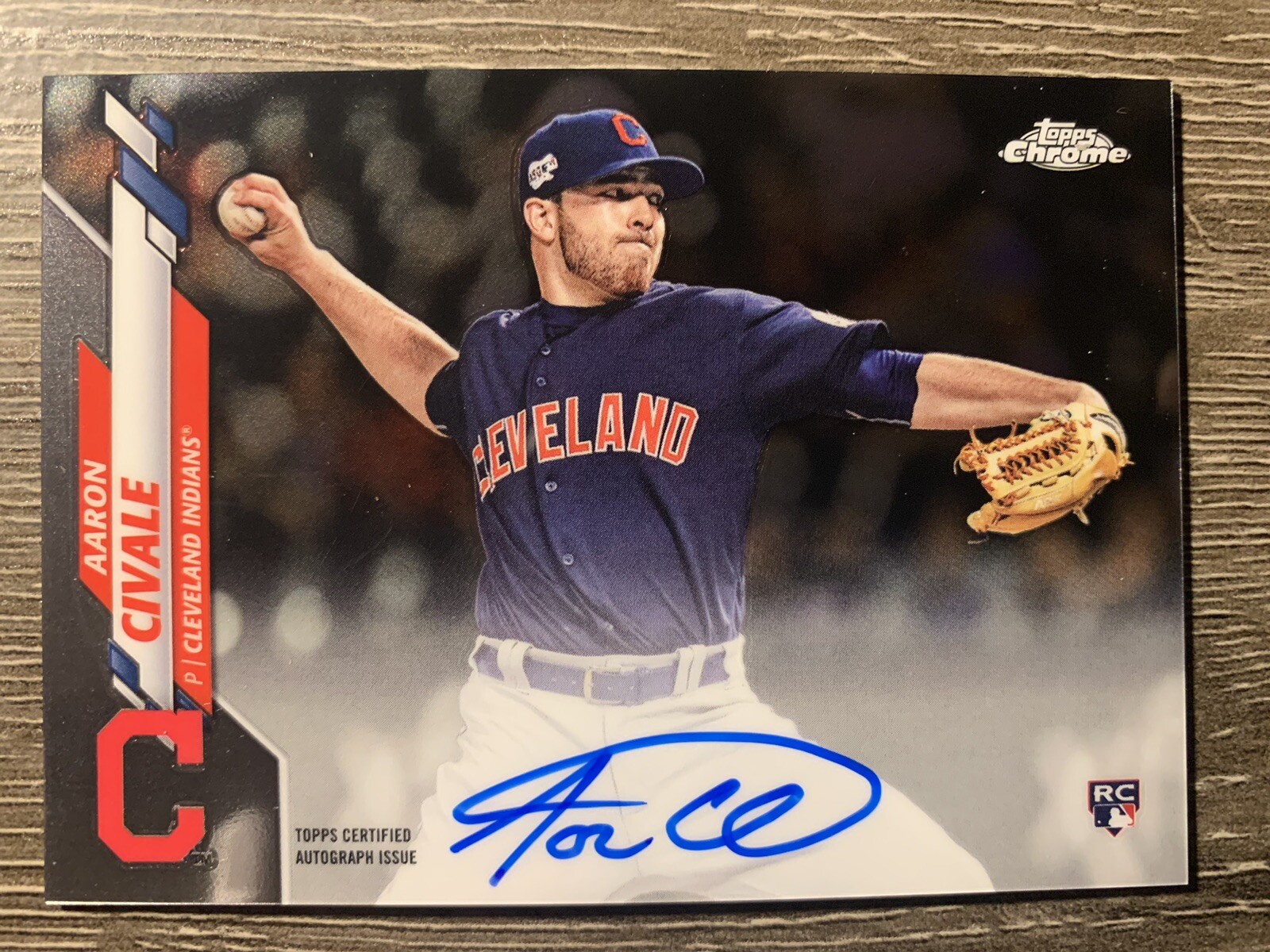 2020 Topps Chrome Aaron Civale RC Autograph - Cleveland Guardians