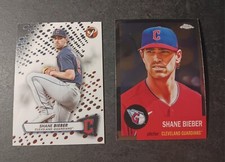 2023 Topps Pristine Shane Bieber #94/2022 Topps Chrome Platinum Anniversary #189