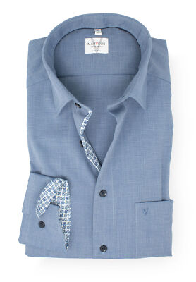 Marvelis Herren Businesshemd Langarm Non-Iron Modern Fit,Einfarbig,New Kent