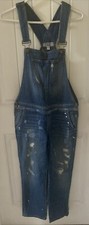 Guess Overalls Medium-Wash Distressed Denim Pants Women's 27