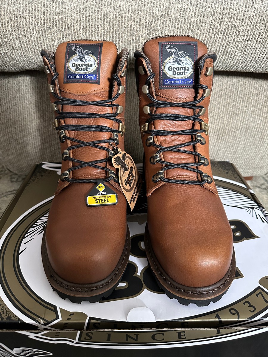 Vintage Georgia Boot Comfort Core Metatarsal Lace Leather Work Boots 11M Brown Georgia Boot Hammer Internal Metatarsal Steel Toe Work Boot main image 3