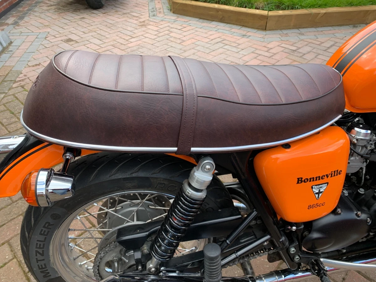Triumph Motorcycle Seats available in black or brown
