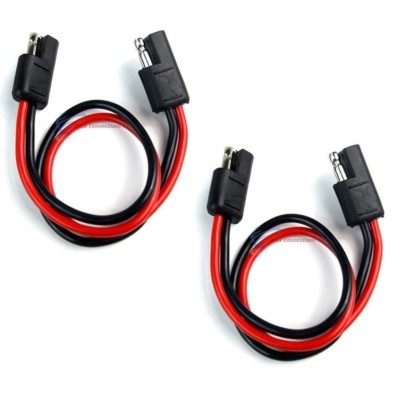 2 Pieces 14 Gauge 12'' Quick Disconnect 2 Pin Polarized Molded Power Connectors