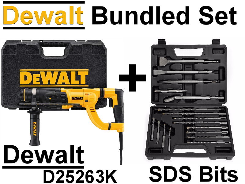 NEW DEWALT D25263K SDS PLUS Rotary HAMMER CHISEL DRILL, Bits or