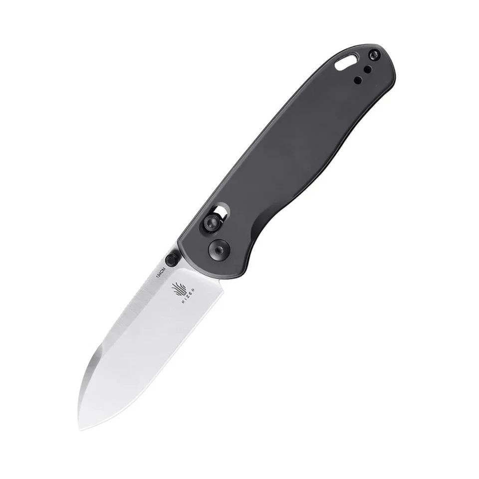 Cuchillo Kizer Drop Bear EDC Gris Aluminio 154CM Acero V3619C1 NUEVO Foto 2 de 4