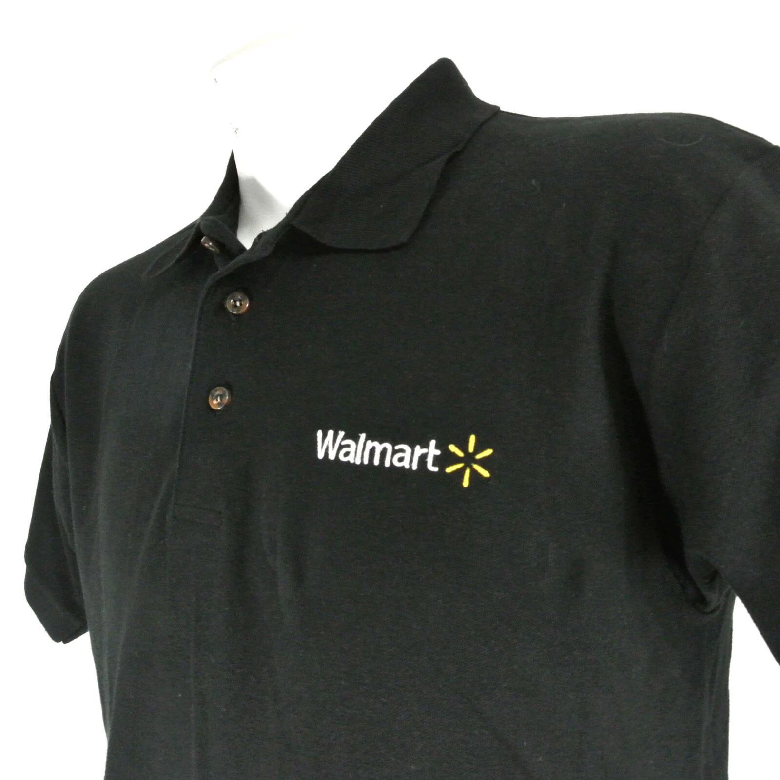 WALMART Associate Employee Uniform Polo Shirt Black
