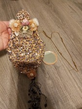 VTG Wayne Kleski Pink Beaded  Sequins Flapper Pillow Purse