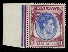 MALAYSIA - Malacca GVI SG15, $1 blue & purple, NH MINT. Cat £32.