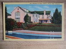 Beverly Hills CA California Home of MARY PICKFORD vintage Postcard