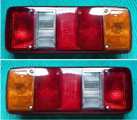 2 Phares arrières pour camion benne et caisse frigo au format standard 34x13cm