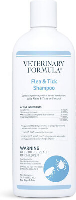 Veterinary Formula FLEA & TICK SHAMPOO for DOGS & CATS Aloe Lanolin PETS CARE