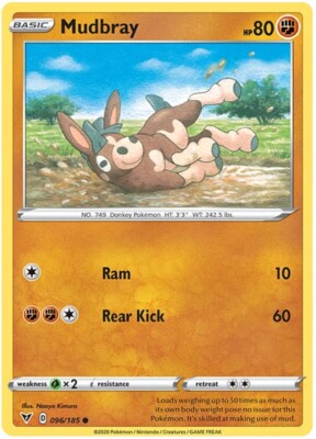 Mudbray Pokemon TCG Card 096/185 | eBay