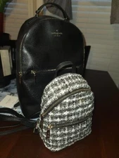 Authentic Kate Spade Large Leather / Small Tweed Backpack Bundle. FREE SHIPPING!