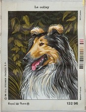 Royal Paris "Le Colley" COLLIE DOG Needlepoint Canvas 14.5"x18.75" 13296
