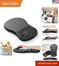 Black Ergonomic Cat Paw Mouse Pad with Non-Slip Base  Wrist Support 12.2"x8.1"