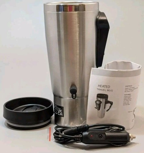 Genialer beheizter Reisebecher mit Autoadapter 12V Edelstahl Digital verpackt. - Bild 2 von 8