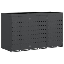 Wheelie Bin Storage with Planter Roof Powder-coated Steel Unit  vidaXL