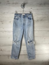 Abercrombie Fitch Jeans Womens 29 90s Straight Ultra High Rise Distressed